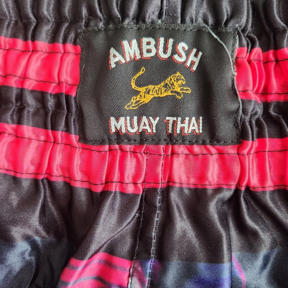 Ambush Muay Thai Shorts 3XL Horror Freddy Jason Scream Art Floral MMA Fighting - Picture 4 of 13